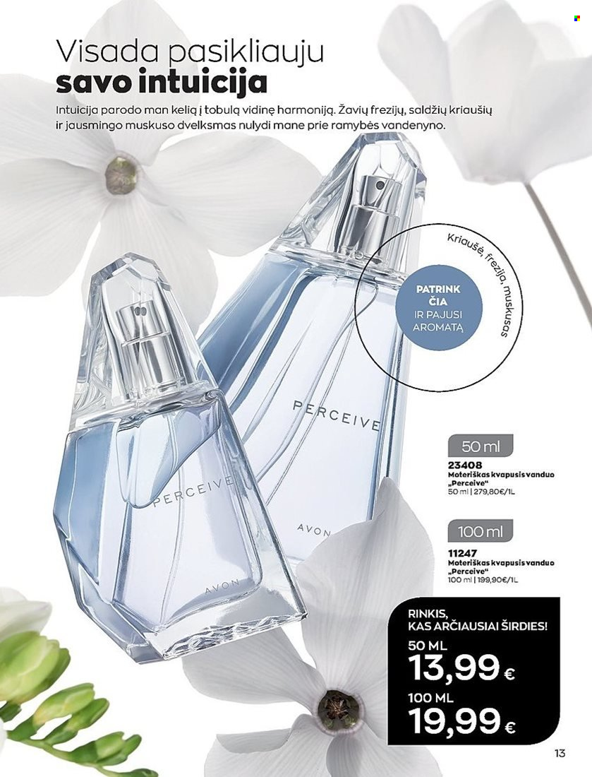 „Avon“ leidinys - 2022 05 01 - 2022 05 31 - Išpardavimų produktai - avon, kvapusis vanduo, moteriškas kvapusis vanduo, vanduo. 13 puslapis.
