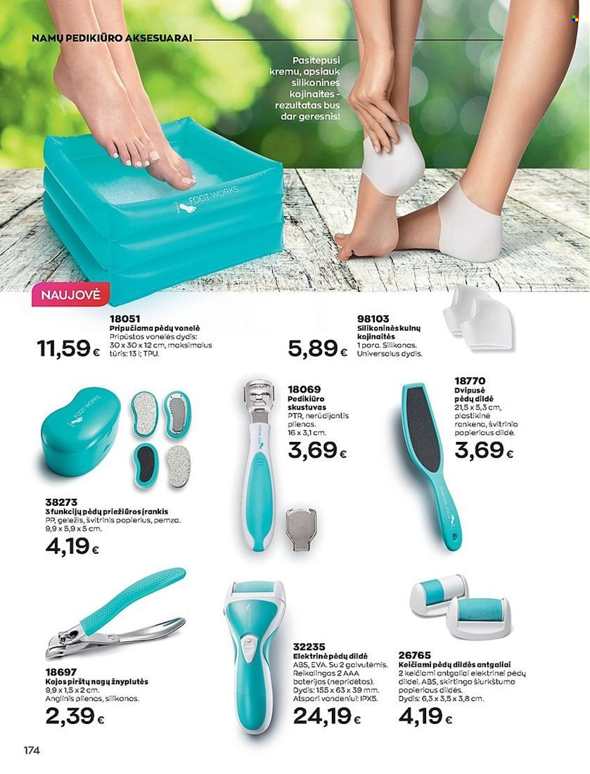 „Avon“ leidinys - 2022 05 01 - 2022 05 31 - Išpardavimų produktai - baterijos, elektrinė pėdų dildė. 174 puslapis.