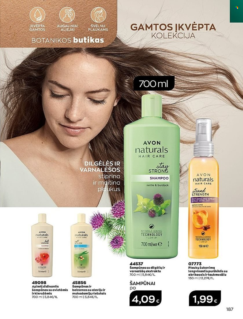 „Avon“ leidinys - 2022 05 01 - 2022 05 31 - Išpardavimų produktai - avon, balzamas, plaukams, purškiklis, shampoo, šampūnas. 187 puslapis.