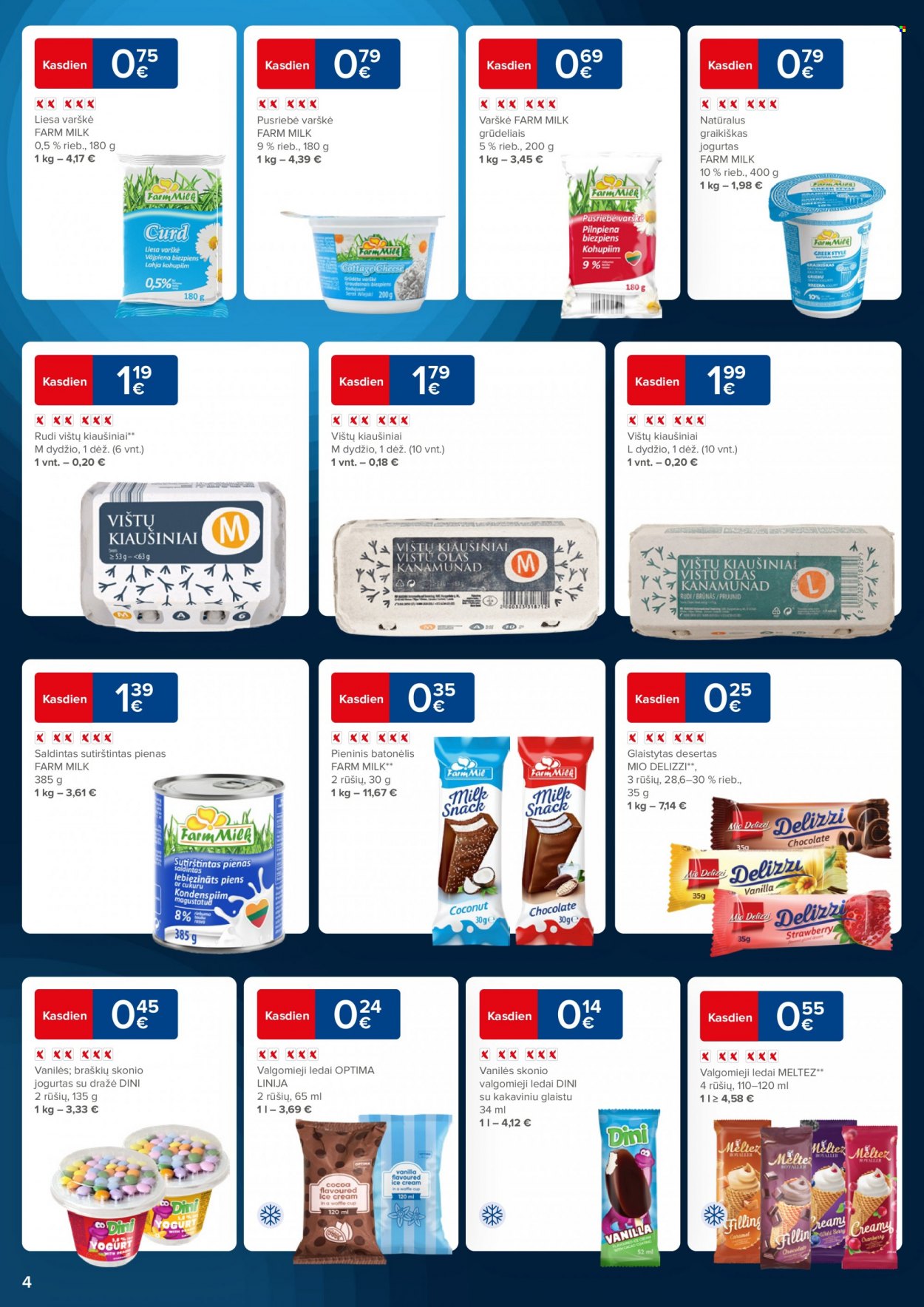 „Maxima“ leidinys - 2023 03 01 - 2023 03 31 - Išpardavimų produktai - jogurtas, pienas, kiaušiniai, vištų kiaušiniai, ledai, valgomieji ledai. 4 puslapis.