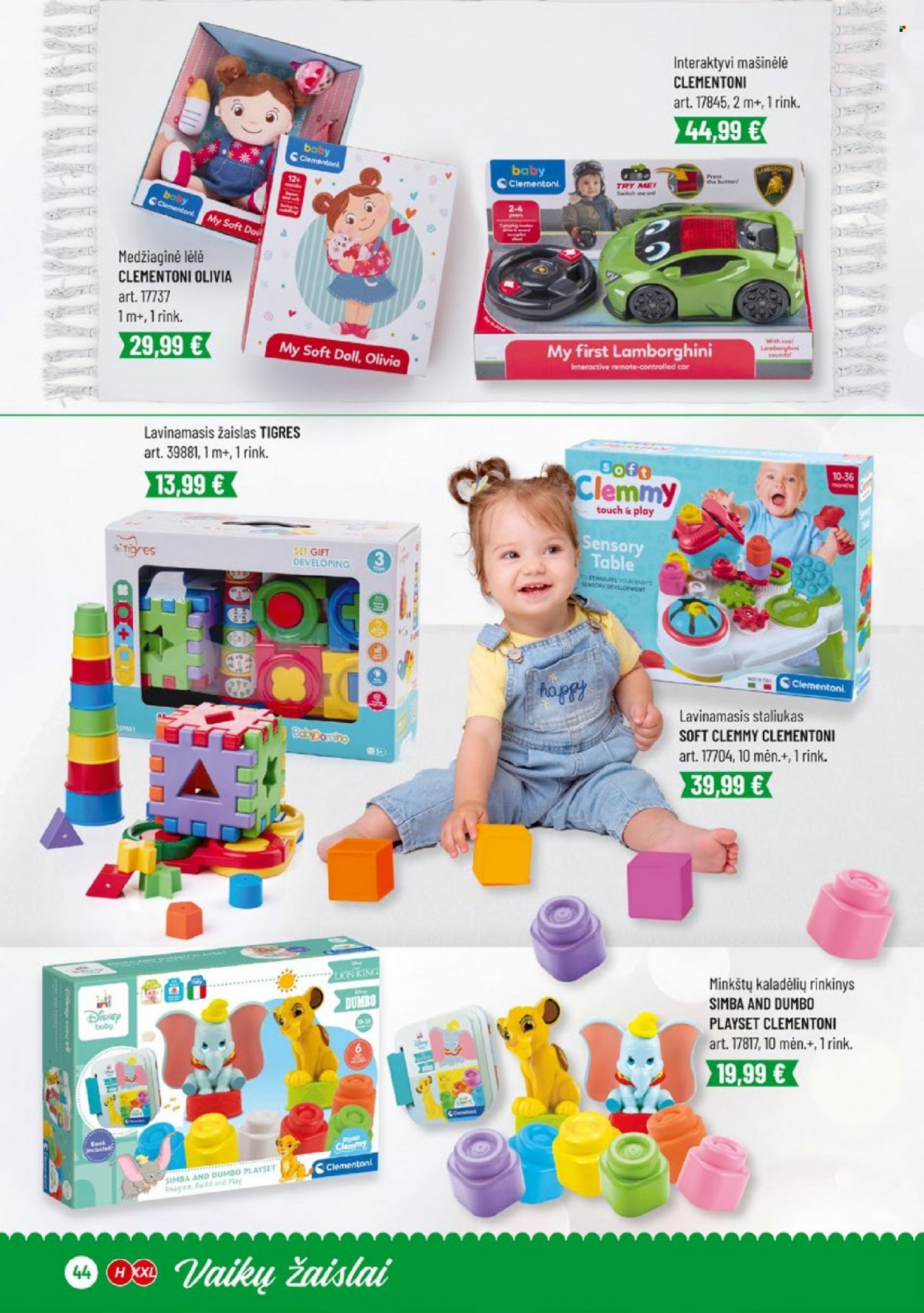 thumbnail - „NORFA“ leidinys - 2023 11 14 - 2023 12 04 - Išpardavimų produktai - o.b., Clementoni, lėlė, žaisliné. 44 puslapis.