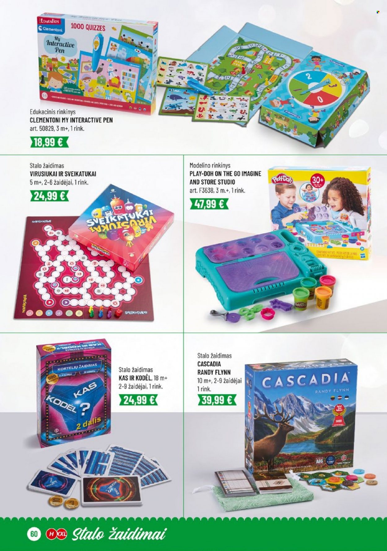 thumbnail - „NORFA“ leidinys - 2023 11 14 - 2023 12 04 - Išpardavimų produktai - Clementoni, Play-Doh, stalo žaidimai. 60 puslapis.