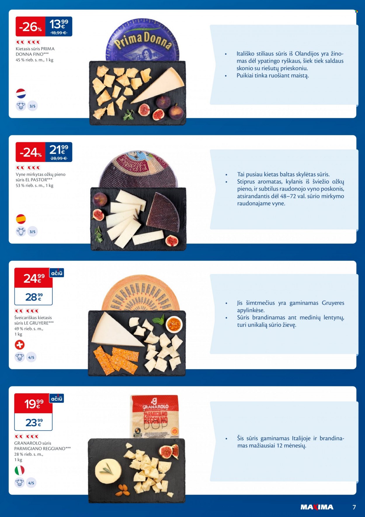 thumbnail - „Maxima“ leidinys - 2023 11 21 - 2023 12 04 - Išpardavimų produktai - Gruyère, sūris. 7 puslapis.