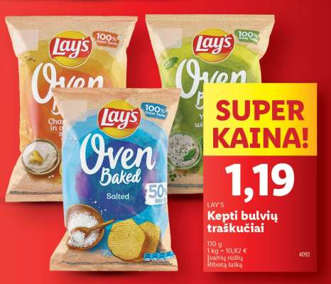 LAY'S Kepti bulvių traškučiai