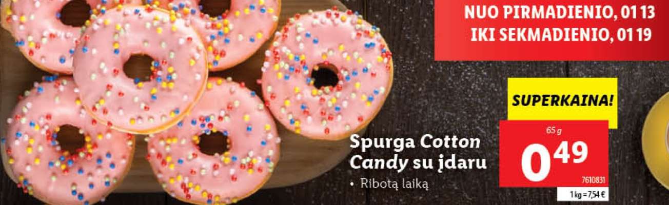 Spurga Cotton Candy su įdaru