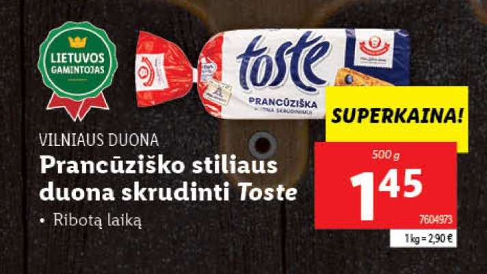 Prancūziško stiliaus duona skrudinti Toste