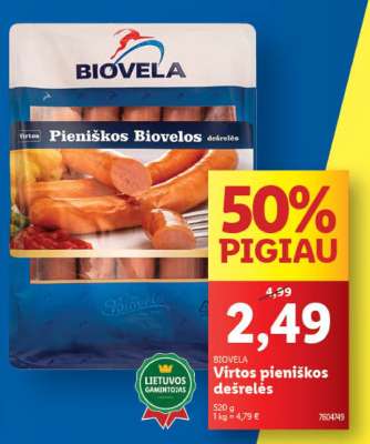 BIOVELA Virtos pieniškos dešrelės