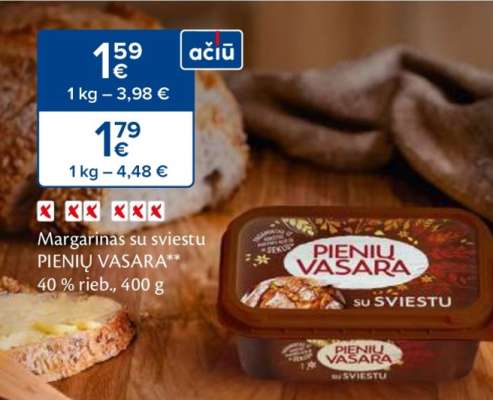 PIENIŲ VASARA Margarinas su sviestu