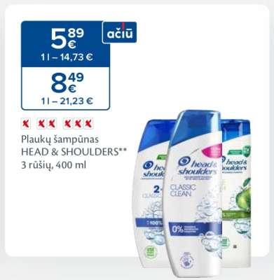 Plaukų šampūnas HEAD & SHOULDERS