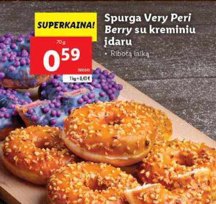 Spurga Very Peri Berry su kreminiu įdaru