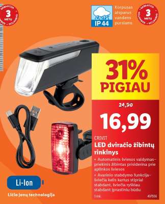 LED dviračio žibintų rinkinys