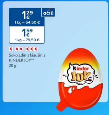 Šokoladinis kiaušinis KINDER JOY