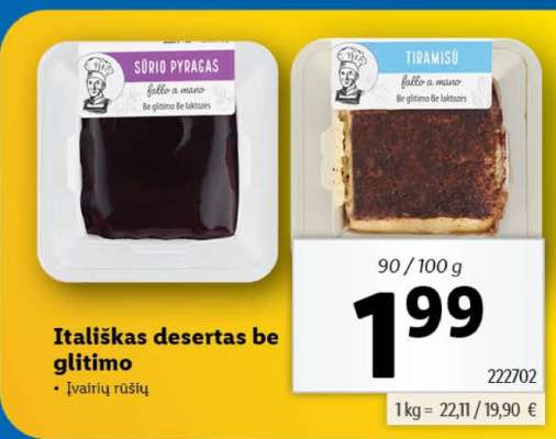 Itališkas desertas be glitimo