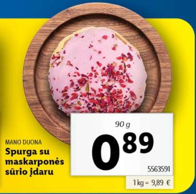 Spurga su maskarponės sūrio įdaru