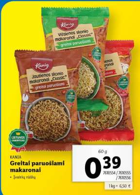 Greitai paruošiami makaronai