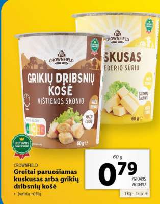 Greitai paruošiamas kuskusas arba grikių dribsnių košė