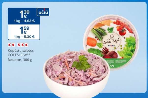 Kopūstų salotos COLESLOW
