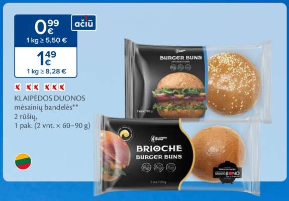 KLAIPĖDOS DUONOS mėsainių bandelės