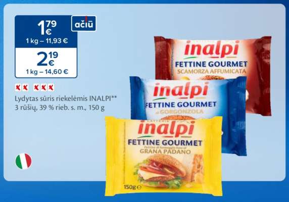 Lydytas sūris riekelėmis INALPI