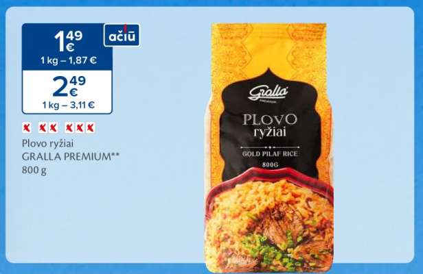 Plovo ryžiai GRALLA PREMIUM