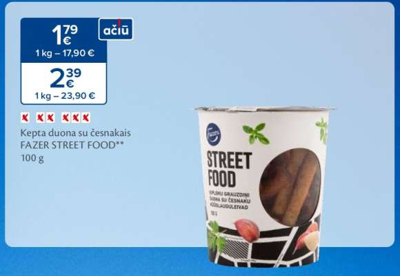 Kepta duona su česnakais FAZER STREET FOOD