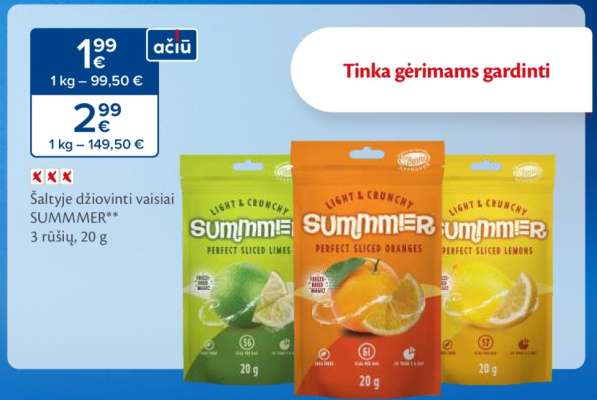 Šaltyje džiovinti vaisiai SUMMMER