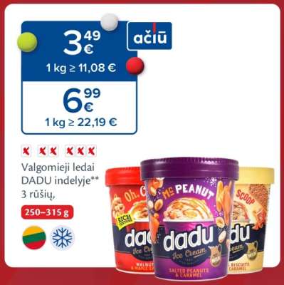 Valgomieji ledai DADU indelyje