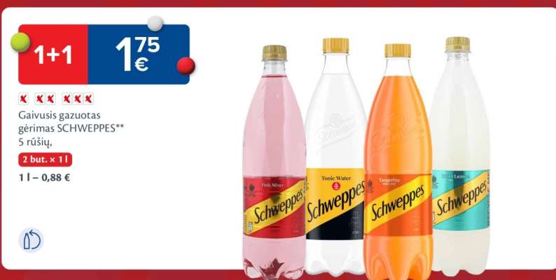 Gaivusis gazuotas gėrimas SCHWEPPES