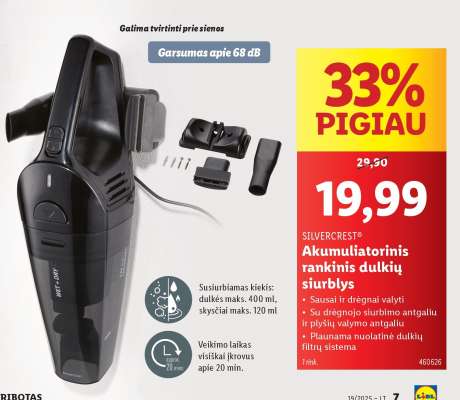 Akumuliatorinis rankinis dulkių siurblys