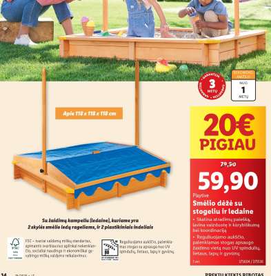 Smėlio dėžė su stogeliu ir ledainė