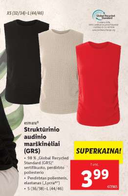 Struktūrinio audinio marškinėliai (GRS)