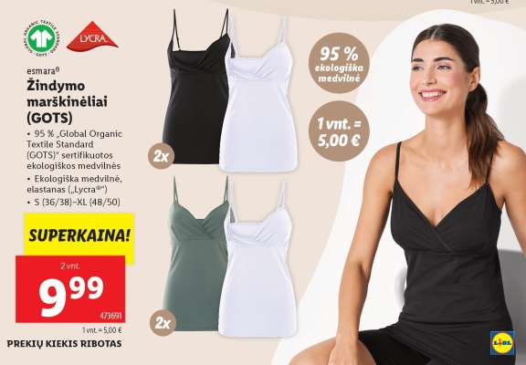 Žindymo marškinėliai (GOTS)