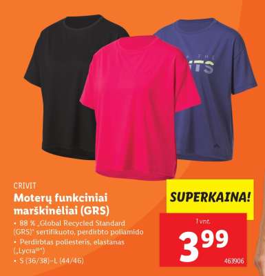 Moterų funkciniai marškinėliai (GRS)