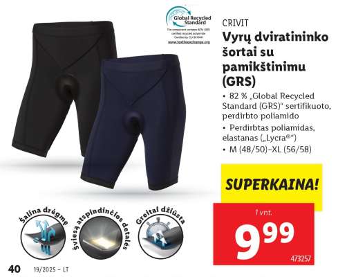 Vyrių dviračių šortai su paminkštinimu (GRS)