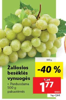 Žaliosios besėklės vynuogės