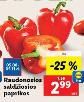 Raudonosios saldžiosios paprikos