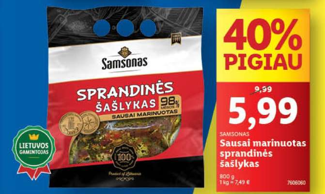 Sausai marinuotas sprandinės šašlykas