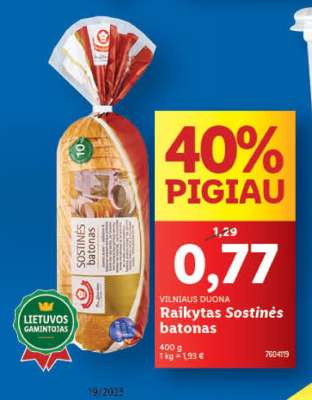 Raikytas Sostinės batonas