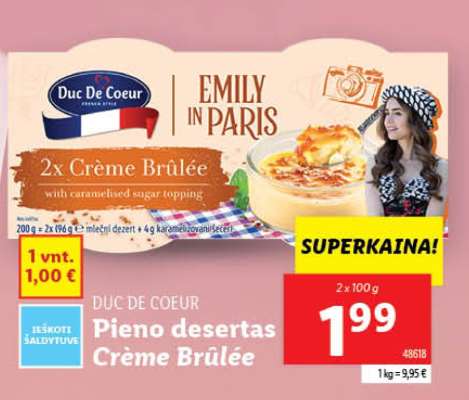 Pieno desertas Crème Brûlée