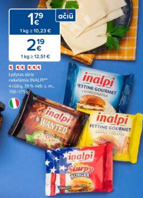 Lydytas sūris riekelėmis INALPI