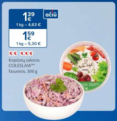 Kopūstų salotos COLESLAW