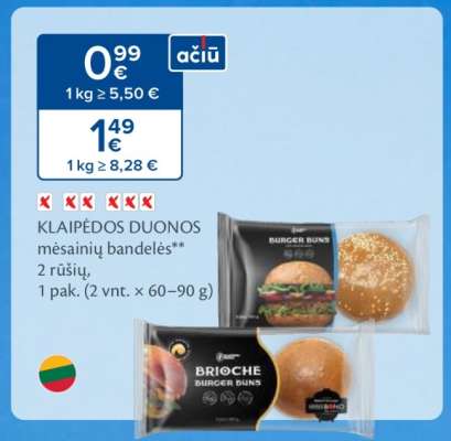KLAIPĖDOS DUONOS mėsainių bandelės