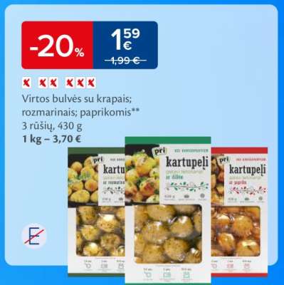 Virtos bulvės su krapais; rozmarinais; paprikomis