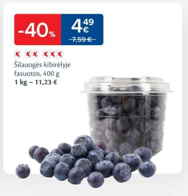 Šilauogės kibirėlyje fasuotos