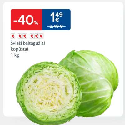 Švieži baltagūžiai kopūstai