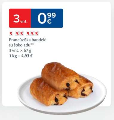 Prancūziška bandelė su šokoladu