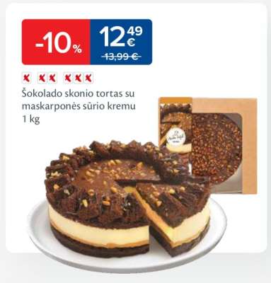 Šokolado skonio tortas su maskarponės sūrio kremu