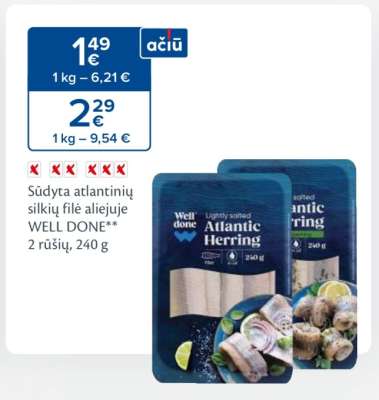 Sūdyta atlantinių silkių filė aliejuje WELL DONE