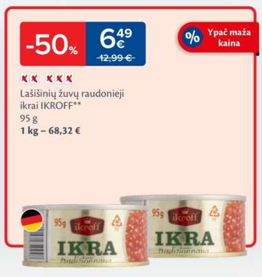 Lašišinių žuvų raudonieji ikrai IKROFF