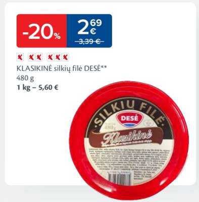 Klasikinė silkių filė DESĖ
